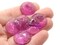 12 19mm Faceted Round Flatback Purple Plastic Vintage Cabochons